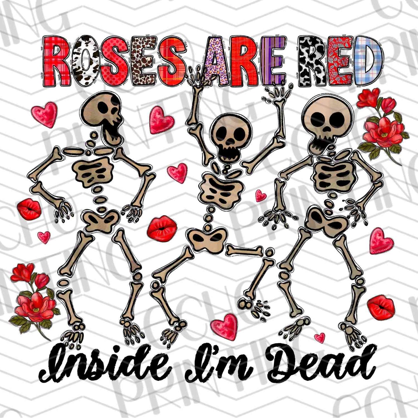 VLTG 479 - ROSES ARE RED INSIDE I’M DEAD SKELETON STRING LIGHTS