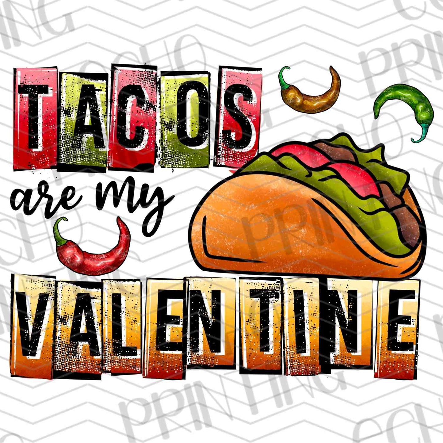 VLTG 489 - TACOS ARE MY VALENTINE ORANGE