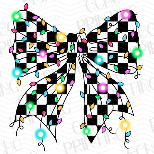 WNXM 117 – CHECKERED LIGHTED HOLIDAY BOW