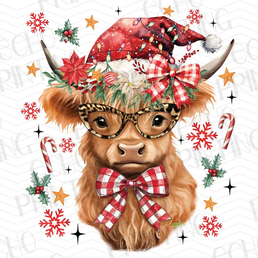 WNXM 124 – HIGHLAND COW IN HOLIDAY ATTIRE