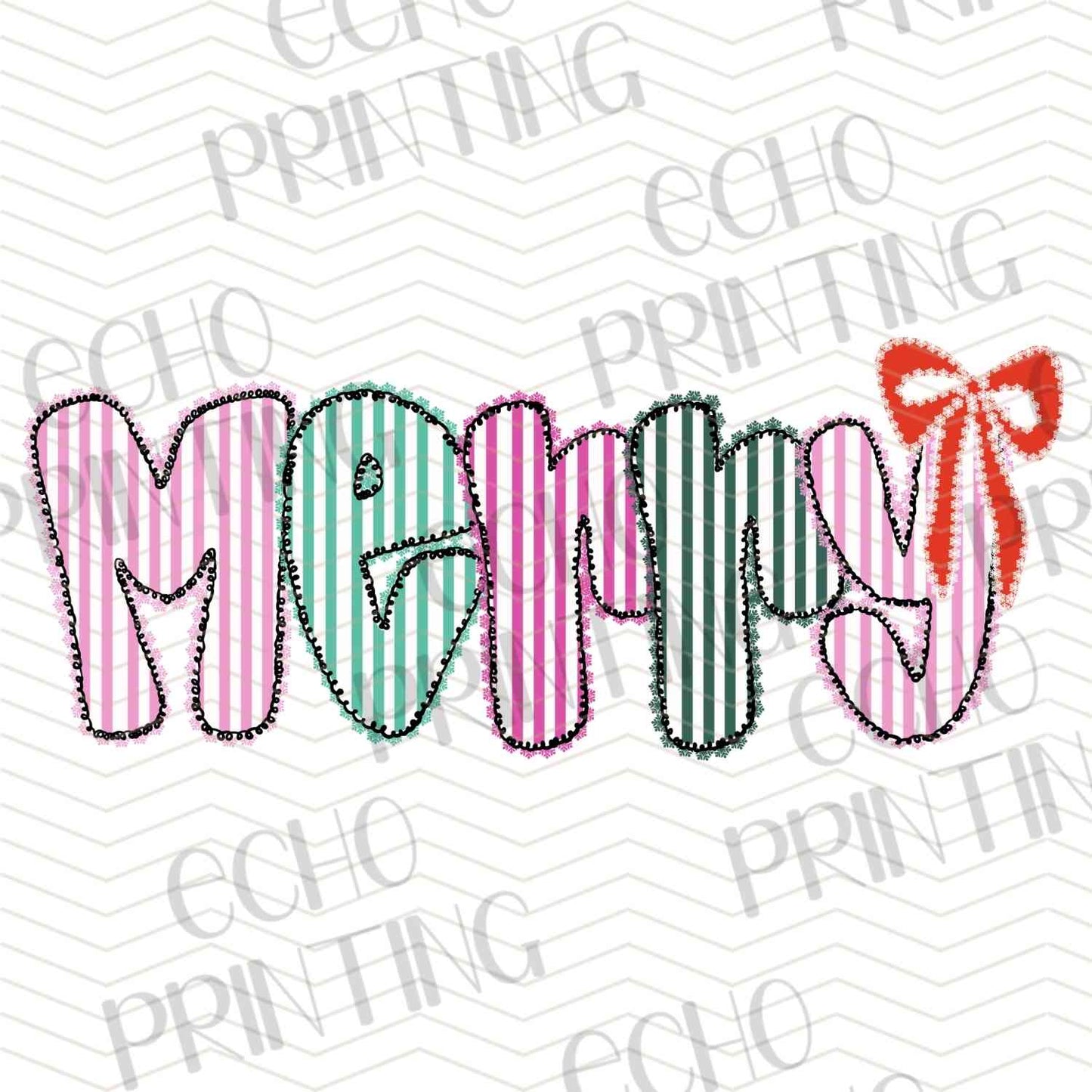 WNXM 1394 - JOY ORNAMENT PINK STRIPES