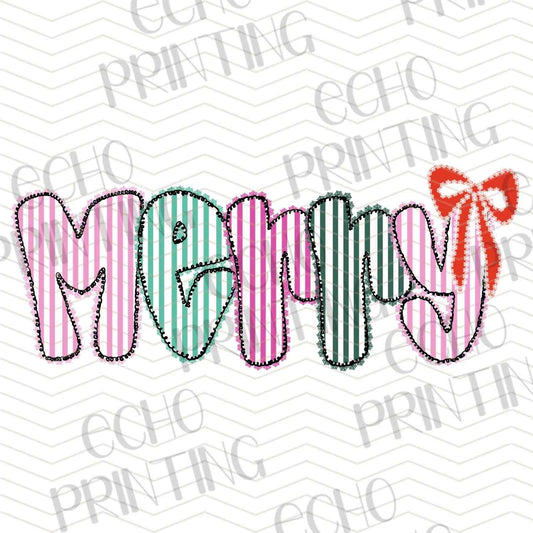 WNXM 1394 - JOY ORNAMENT PINK STRIPES