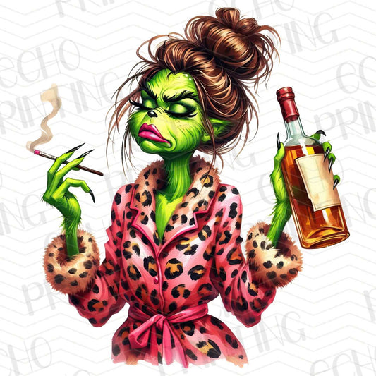 WNXM 22 – FUNNY GREEN GIRL WITH COFFEE AND BOTTLE HOLIDAY LOOK