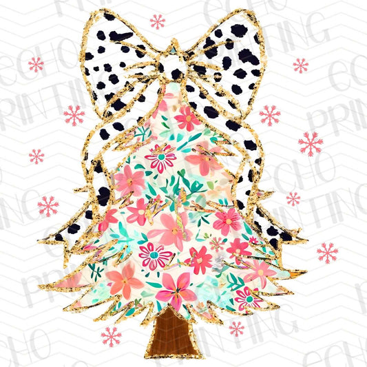 WNXM 3 – FLORAL CHRISTMAS TREE WITH ANIMAL PRINT BOW