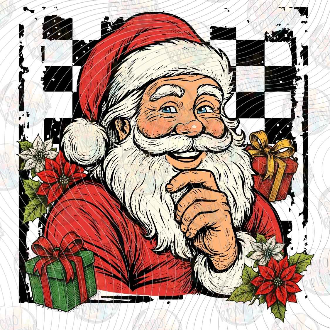 WNXM 3052 - RETRO SANTA CHECKERBOARD