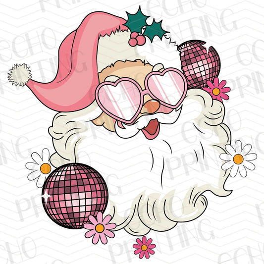WNXM 31 – COOL SANTA FACE WITH PINK GLASSES AND FLOWERS