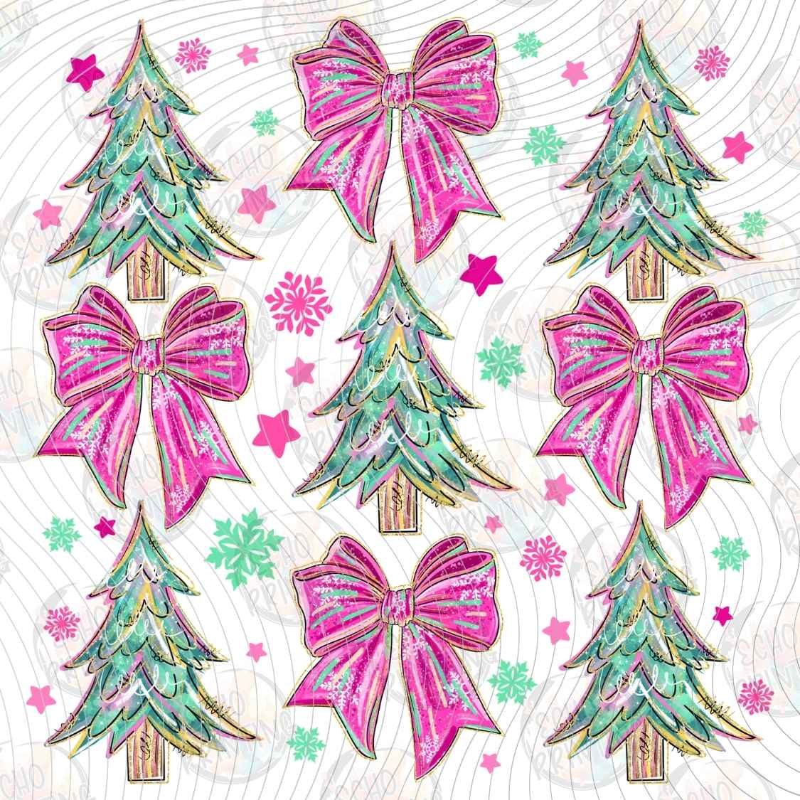 WNXM 3142 - CHRISTMAS TREES AND BOWS