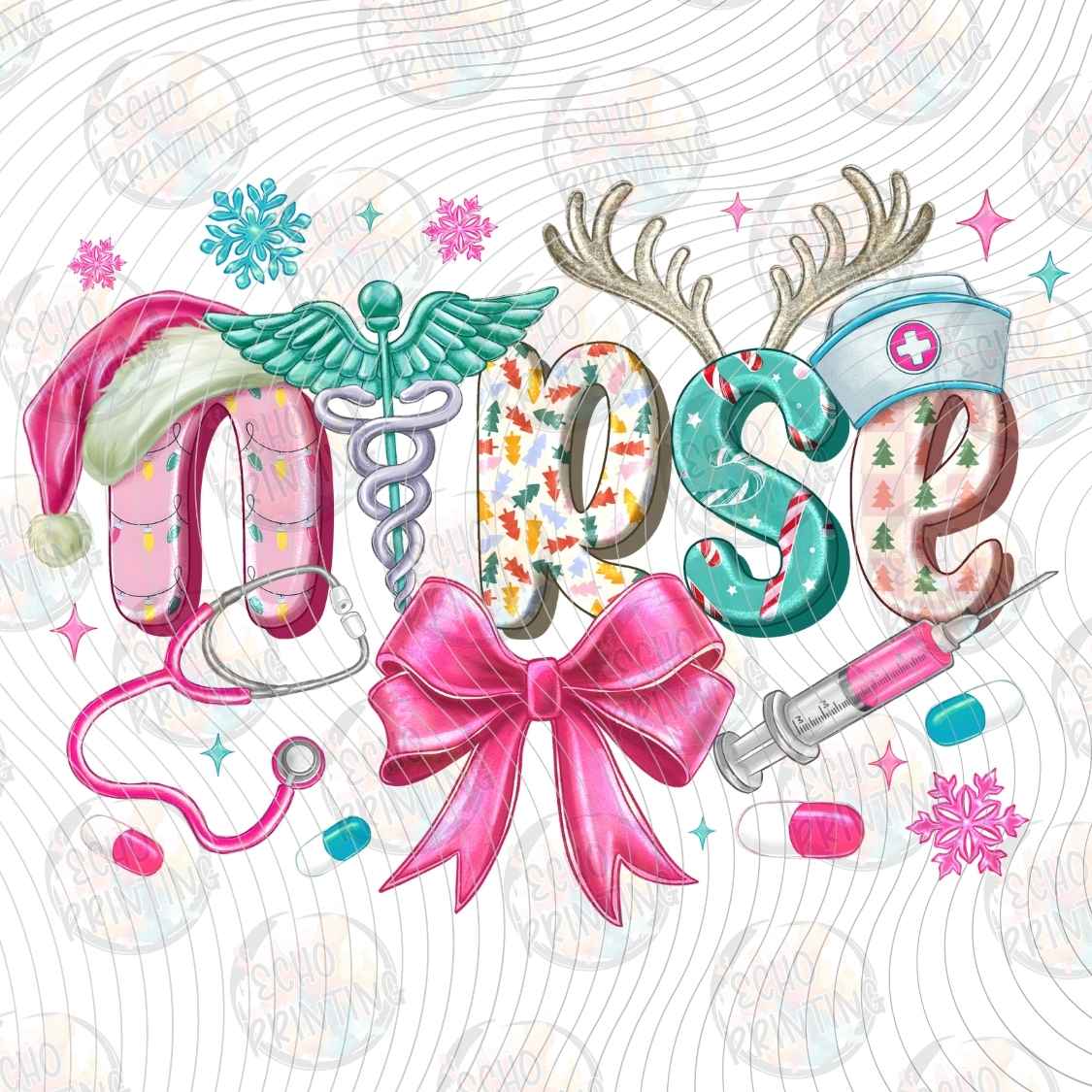 WNXM 3167 - NURSE CHRISTMAS BOW