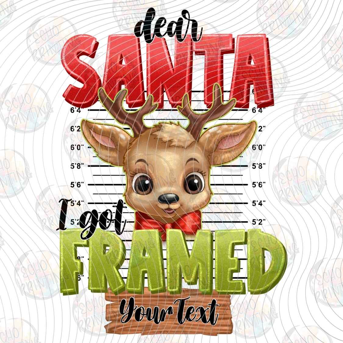 WNXM 3194 - DEER SANTA FRAMED