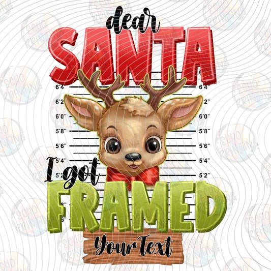 WNXM 3194 - DEER SANTA FRAMED