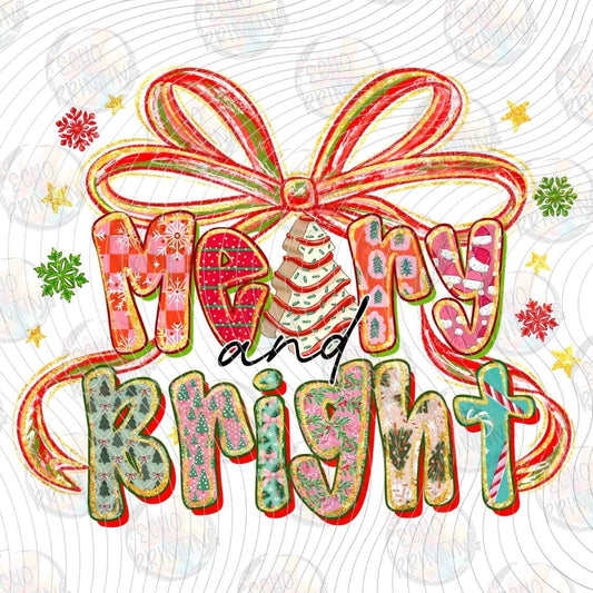 WNXM 3312 - MERRY BRIGHT CHRISTMAS BOW