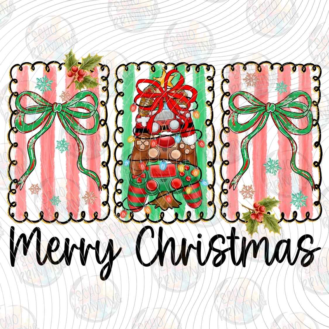 WNXM 3328 - MERRY CHRISTMAS BOWS