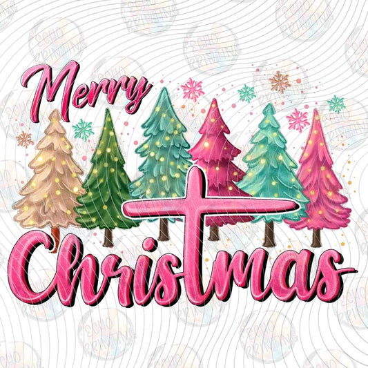 WNXM 3337 - MERRY CHRISTMAS PASTEL TREES