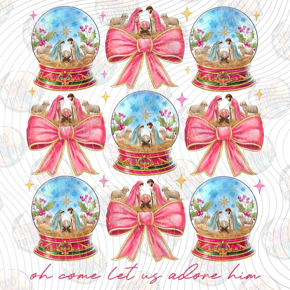 WNXM 3369 - PINK CHRISTMAS SNOW GLOBES