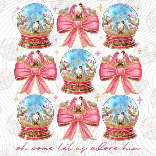 WNXM 3369 - PINK CHRISTMAS SNOW GLOBES