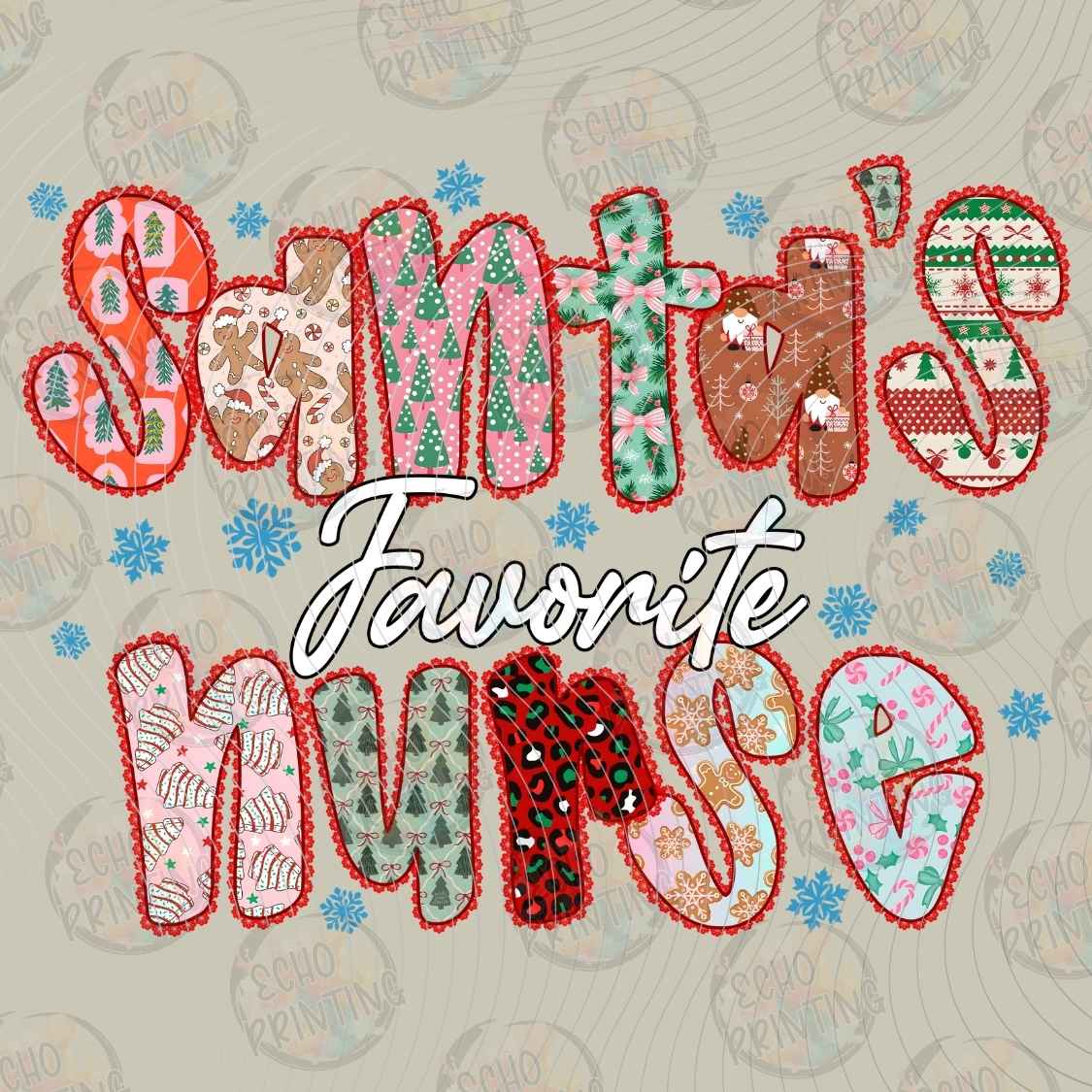 WNXM 3424 - NURSE CHRISTMAS LETTERING