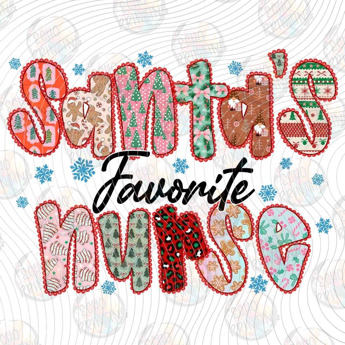 WNXM 3425 - NURSE CHRISTMAS LETTERING