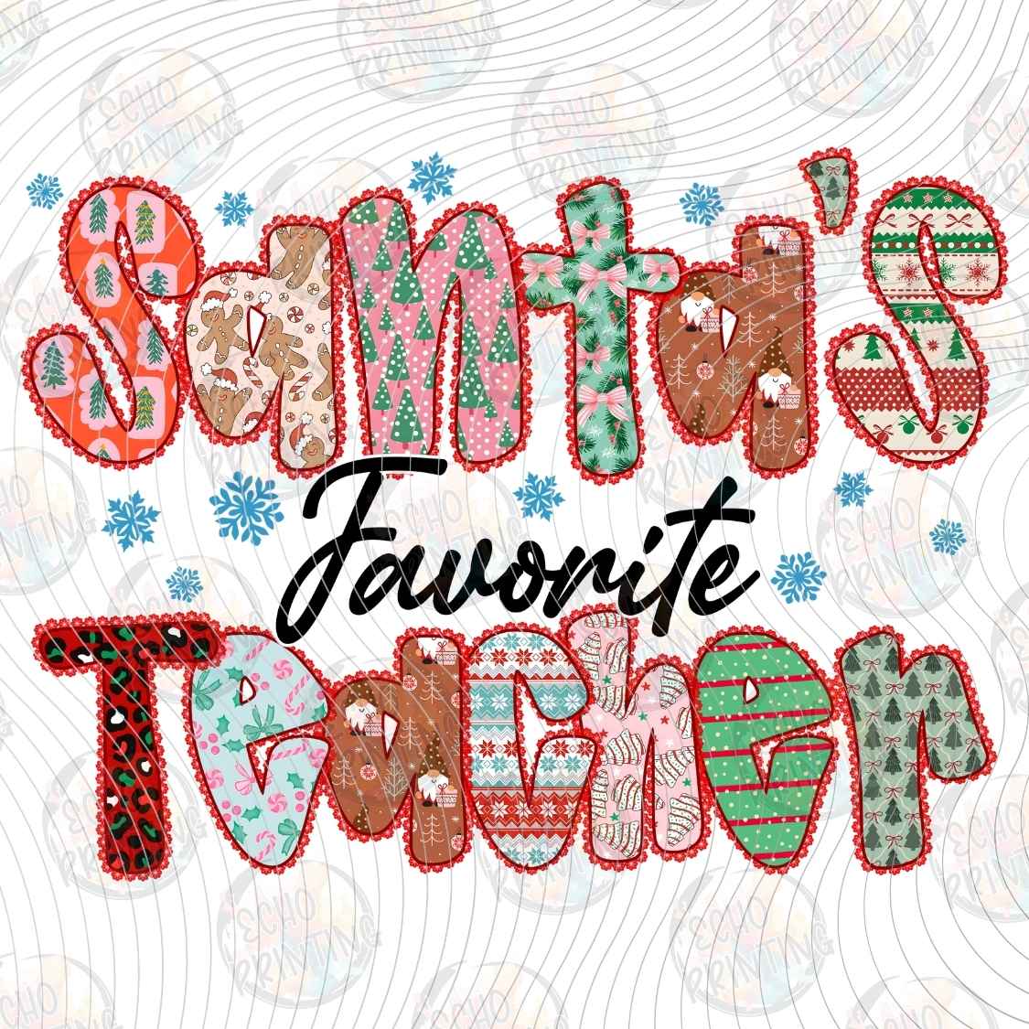 WNXM 3428 - TEACHER CHRISTMAS LETTERING