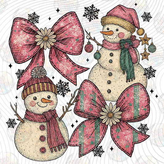 WNXM 3443 - SNOWMAN CHRISTMAS BOW