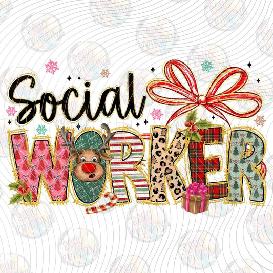 WNXM 3445 - SOCIAL WORKER CHRISTMAS BOW