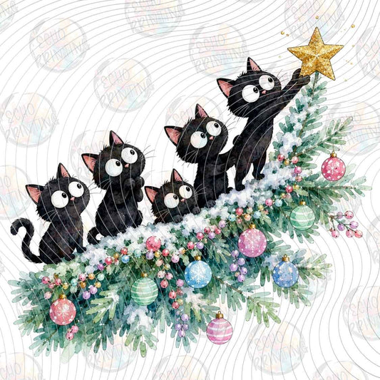 WNXM 3587 - BLACK CAT CHRISTMAS GARLAND