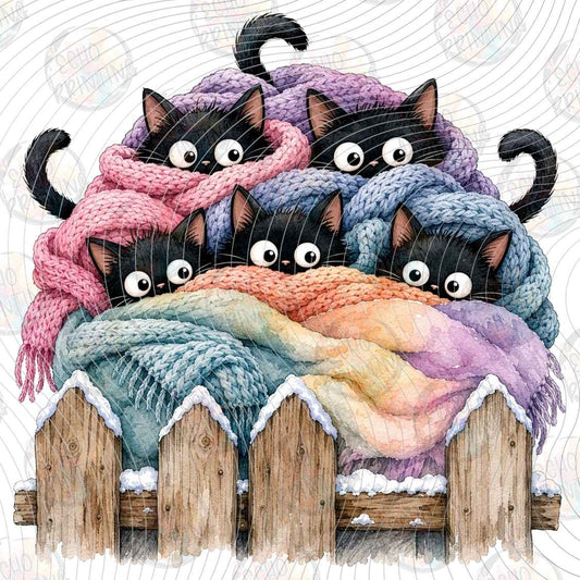 WNXM 3594 - COZY BLACK CAT CUDDLE PILE