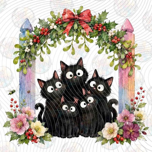 WNXM 3612 - BLACK CAT HOLIDAY WREATH