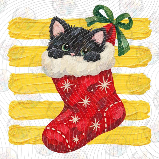 WNXM 3654 - BLACK CAT CHRISTMAS STOCKING