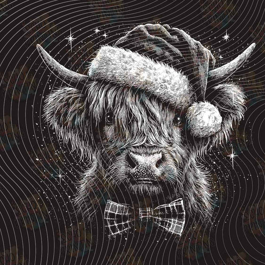 WNXM 3695 - HIGHLAND COW CHRISTMAS PORTRAIT