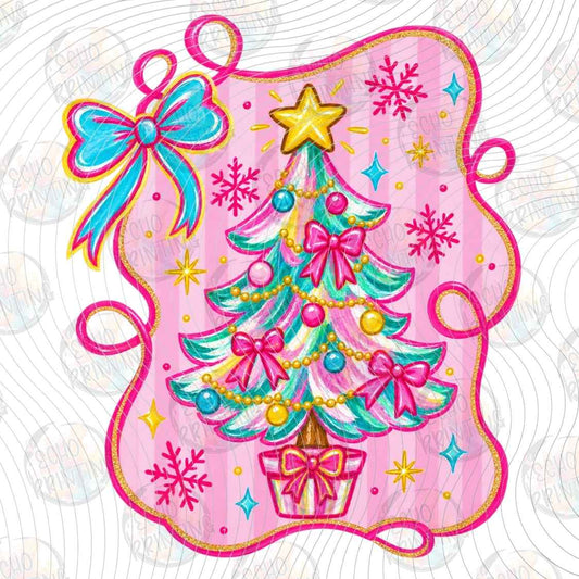 WNXM 3716 - PINK CHRISTMAS TREE BOW