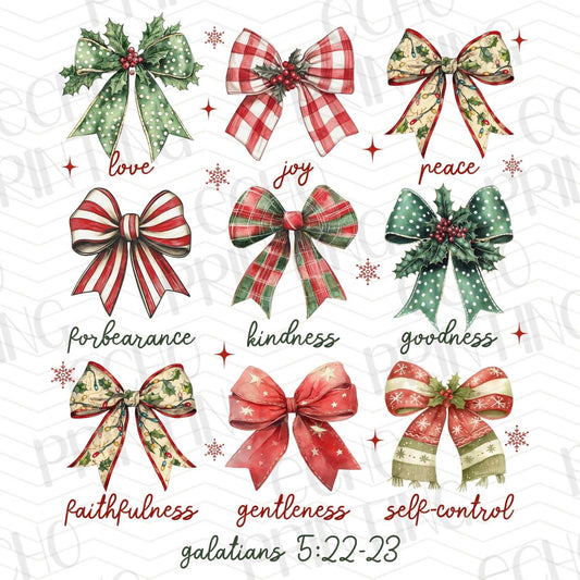 WNXM 39 – HOLIDAY BOWS WITH FRUITS OF THE SPIRIT TEXT