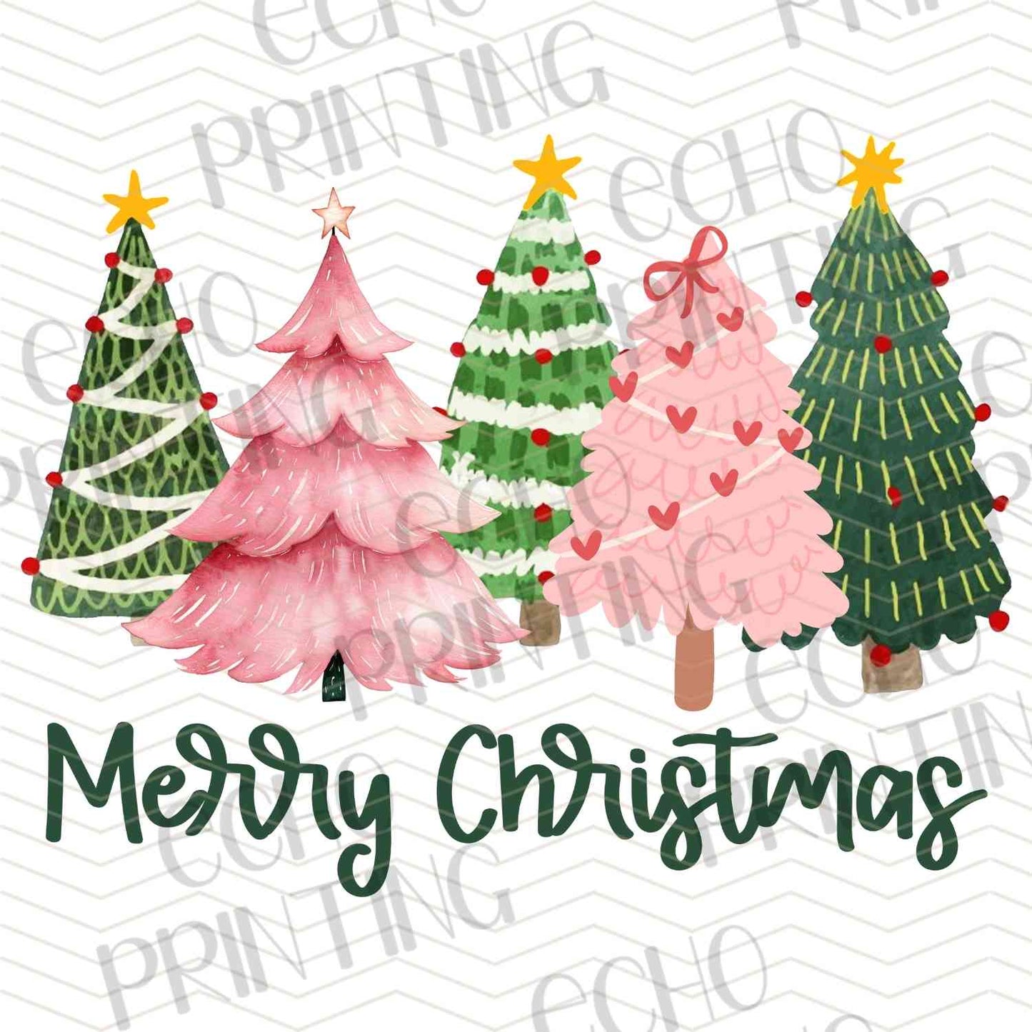 WNXM 402 - PINK AND GREEN CHRISTMAS TREES