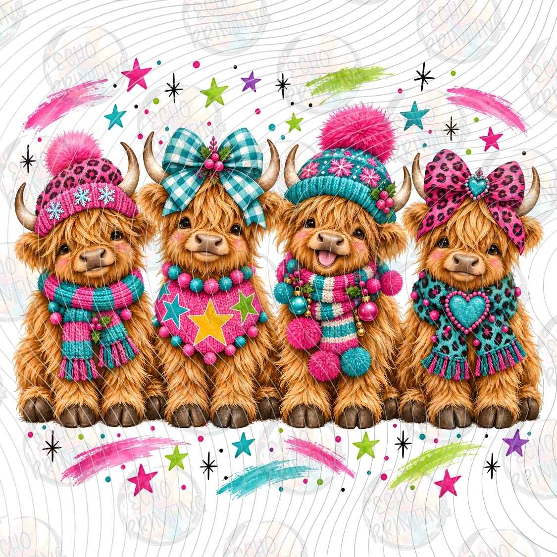 WNXM 4154 - PINK HIGHLAND COWS
