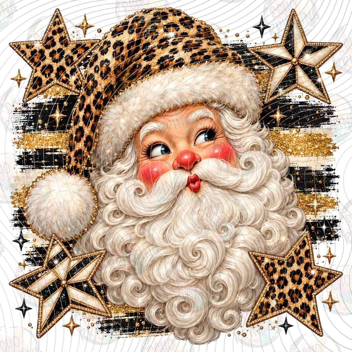 WNXM 4216 - LEOPARD SANTA PORTRAIT