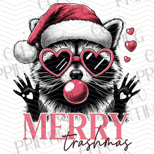 WNXM 437 - MERRY CHRISTMAS RACOON WITH HEART GLASSES