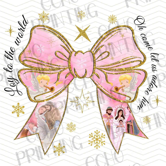 WNXM 440 - PINK AND GOLD CHRISTMAS BOW