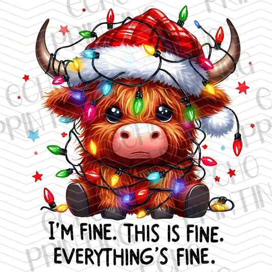 WNXM 444 - I’M FINE CHRISTMAS HIGHLAND COW