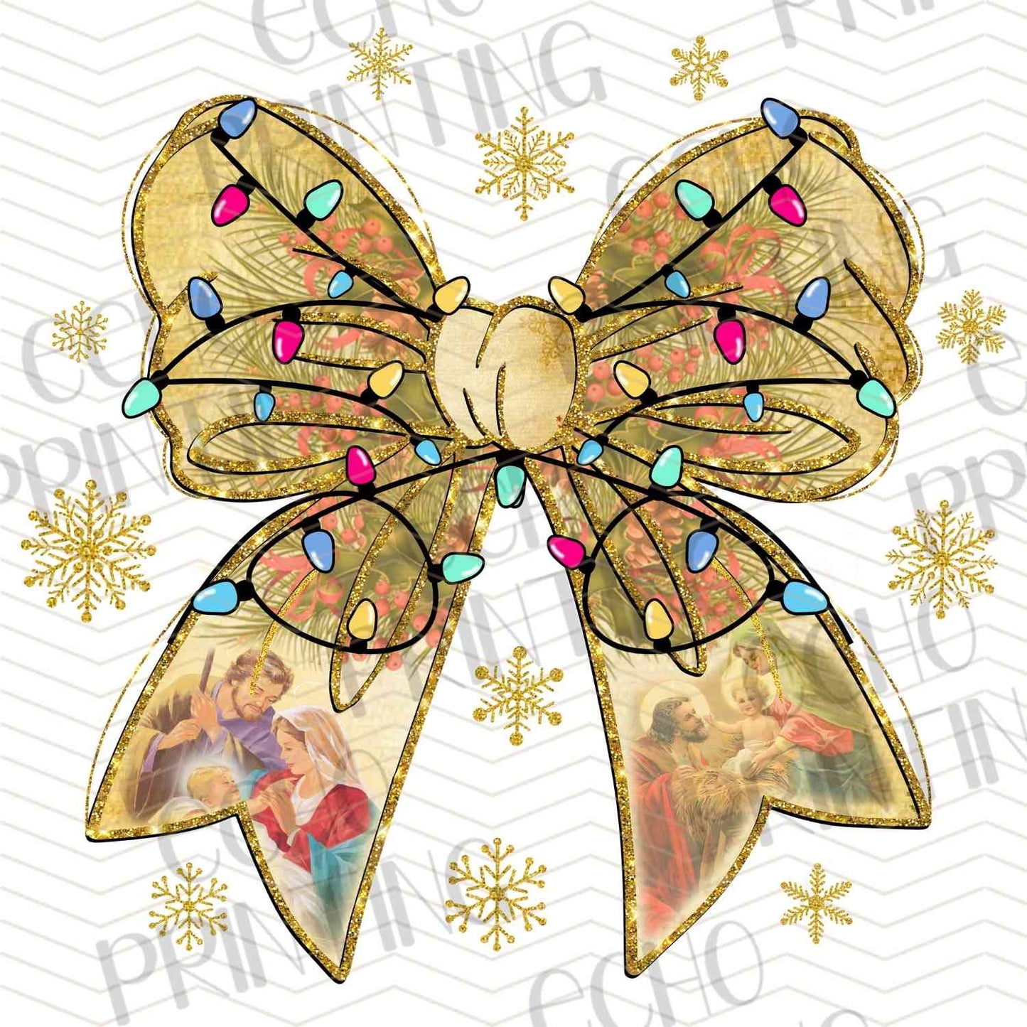 WNXM 446 - GOLD BOW WITH LIGHTS
