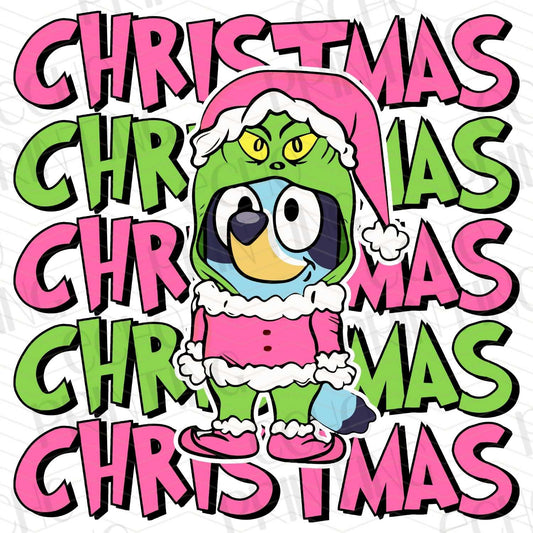 WNXM 47 – CHRISTMAS TEXT STACKED WITH FUNNY GREEN CHARACTER