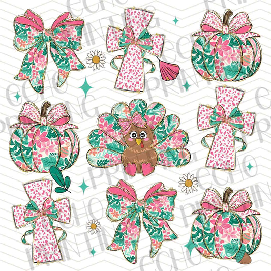 WNXM 533 – PINK GREEN CHRISTMAS BOW SET
