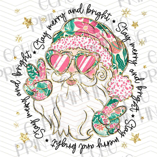 WNXM 534 – MERRY AND BRIGHT SANTA PINK GLASSES