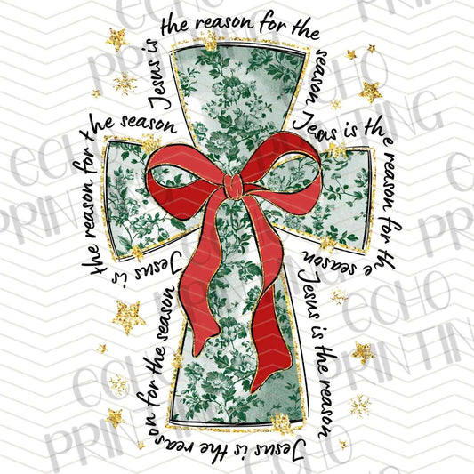WNXM 547 – CHRISTMAS CROSS WITH GREEN BOW