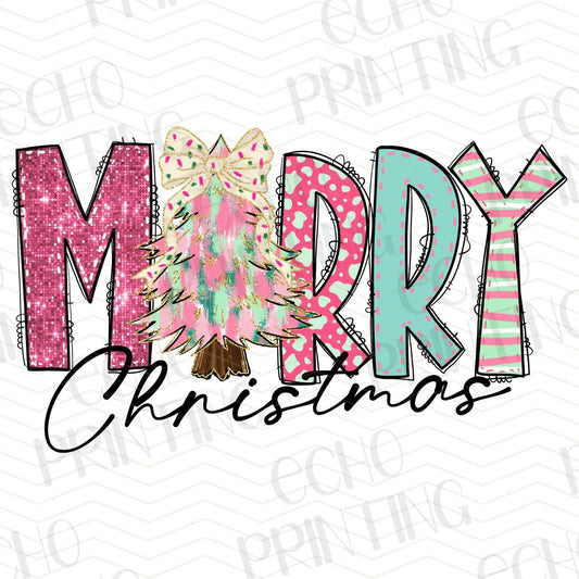 WNXM 58 – MERRY CHRISTMAS LETTERS WITH TREE IN THE MIDDLE