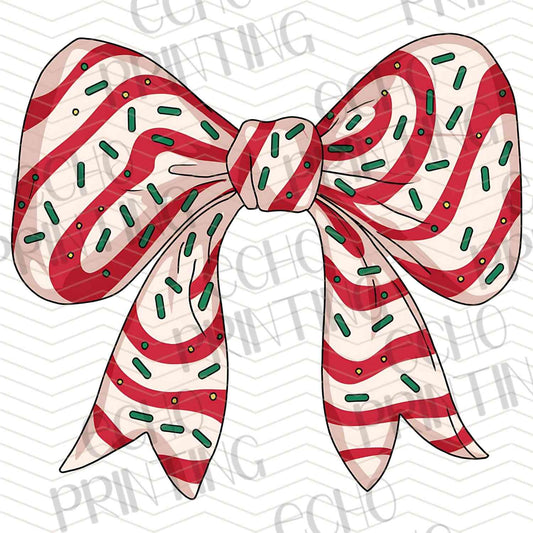 WNXM 591 – RED AND WHITE STRIPED CHRISTMAS BOW