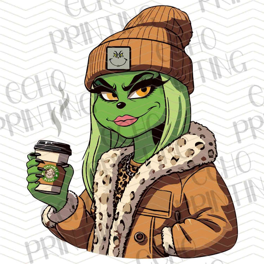 WNXM 740 – GREEN LADY WITH COFFEE CUP