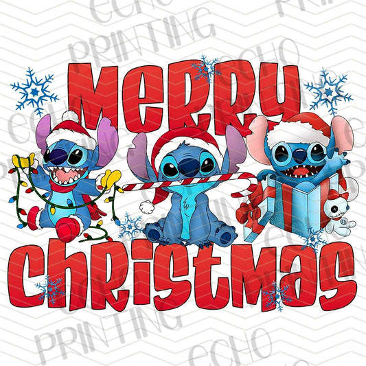 WNXM 828 – RED MERRY CHRISTMAS BLUE CREATURES