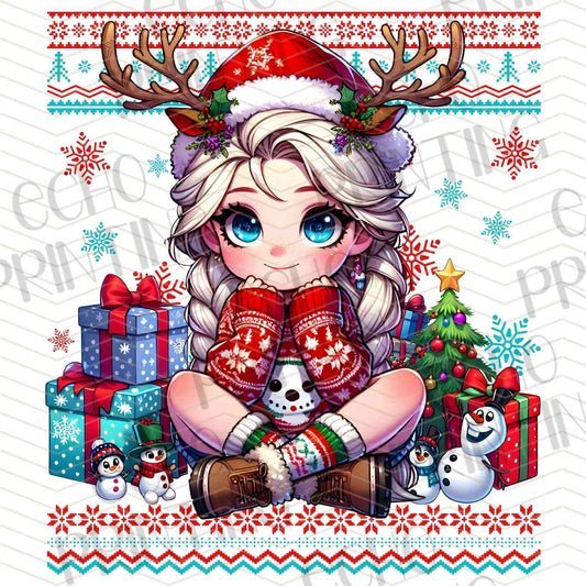 WNXM 883 – CUTE GIRL WITH SNOWMAN AND TREE