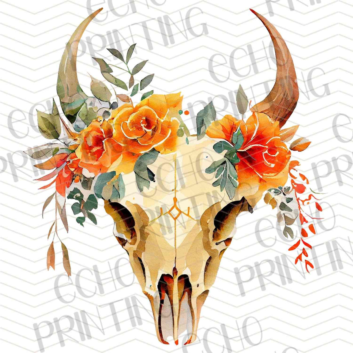 WSTNG 102 - ORANGE FLORAL LONGHORN