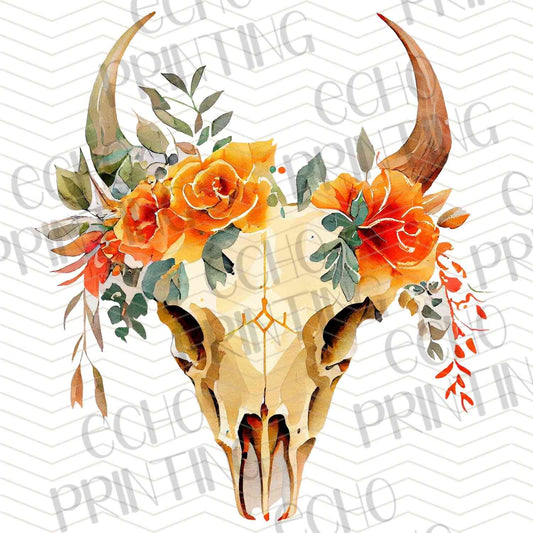 WSTNG 102 - ORANGE FLORAL LONGHORN