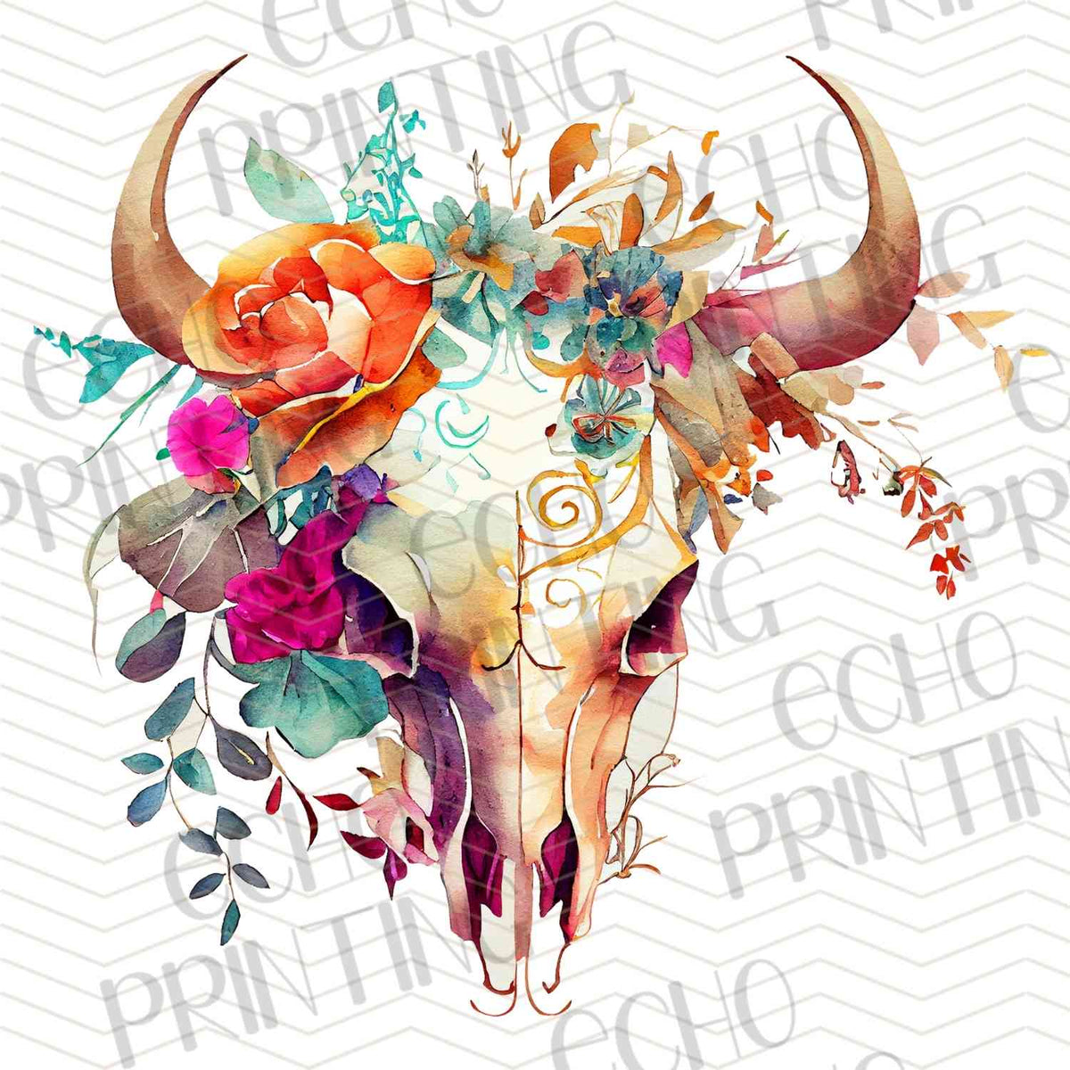 WSTNG 107 - COLORFUL FLORAL LONGHORN